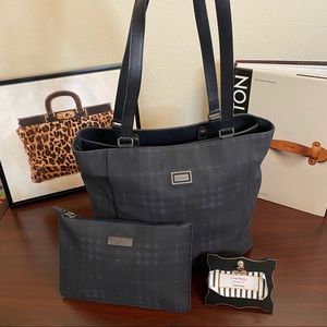 ♥️SOLD♥️ Burberry Black Smoke Check PVC Bag/Pouch